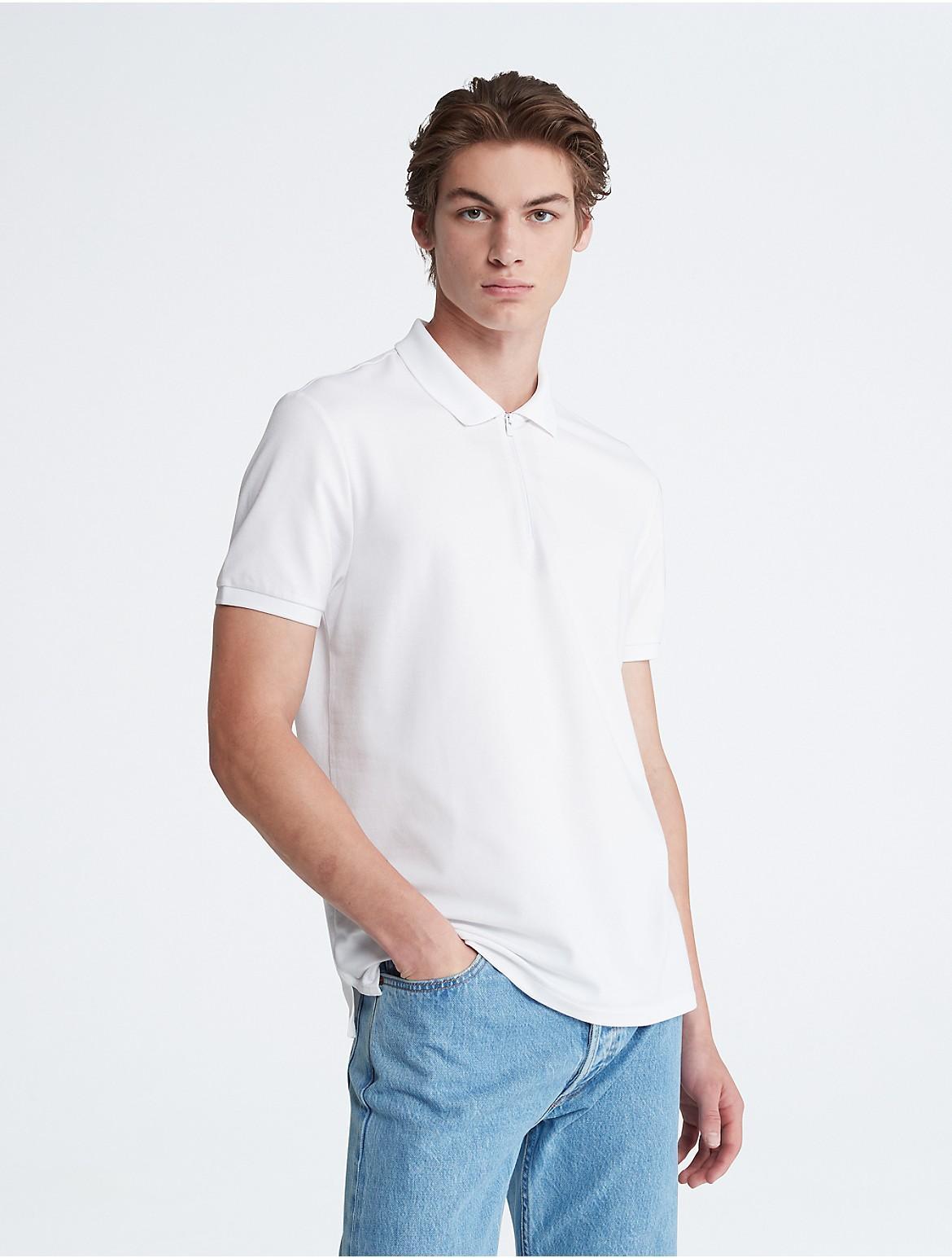 Calvin Klein Mens Tech Zip Polo Shirt - Blue - XS Product Image