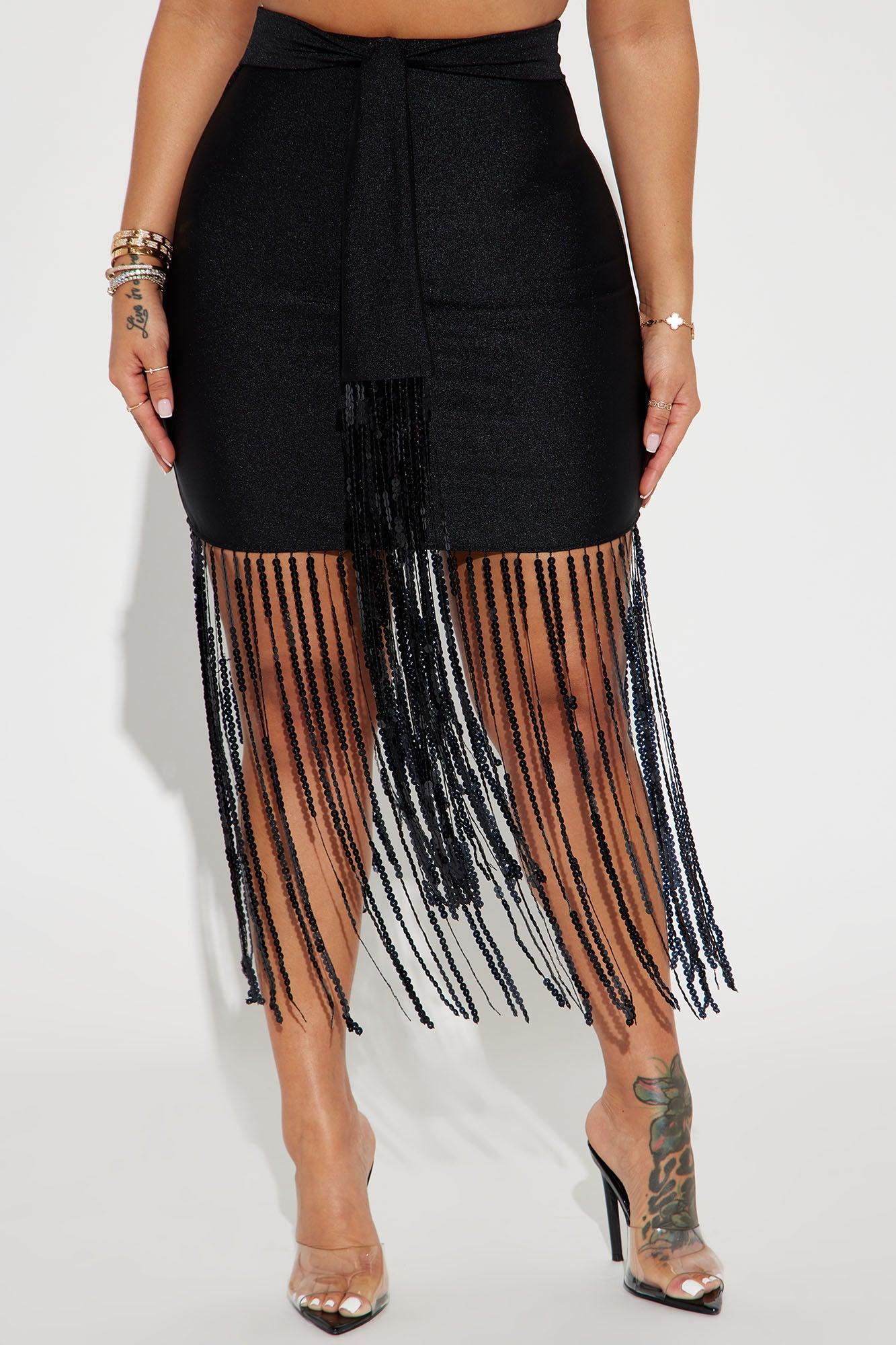 Drink In My Hand Cover Up Skirt - Black Product Image