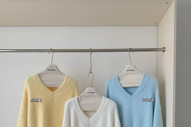 V-Neck Plain Sweater Product Image