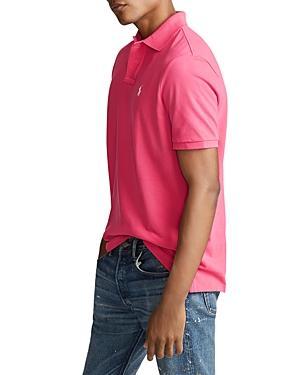 Cotton Mesh Custom Slim Fit Polo Shirt In Hot Pink Product Image