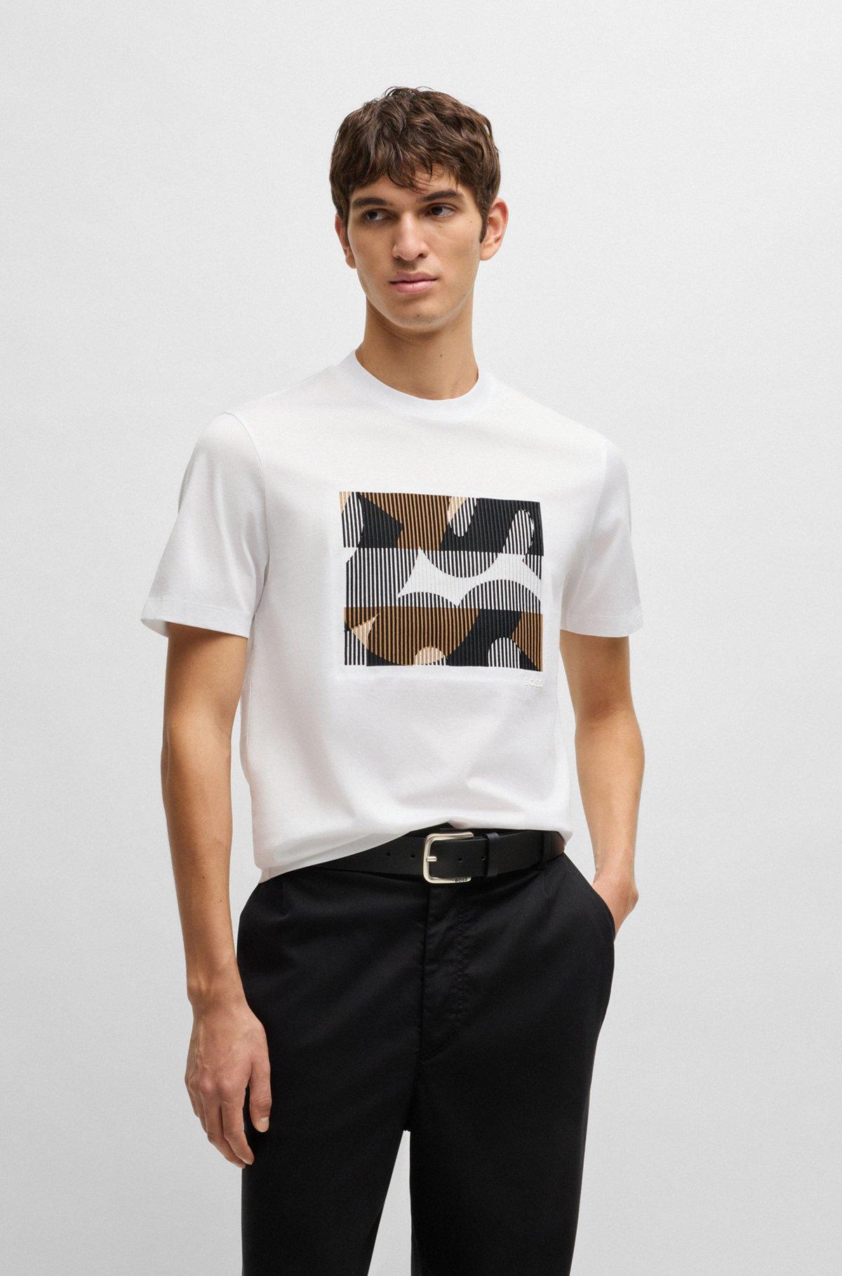 Mercerized-cotton T-shirt with brand artwork Product Image