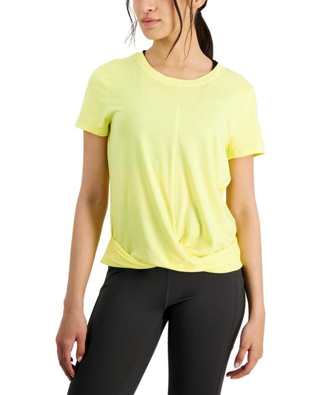 Women's Twist-Front Performance T-Shirt, Created for Macy's Product Image