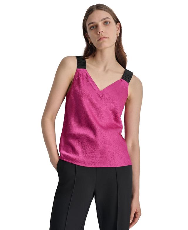 Women's Crinkled V-Neck Sleeveless Top Product Image