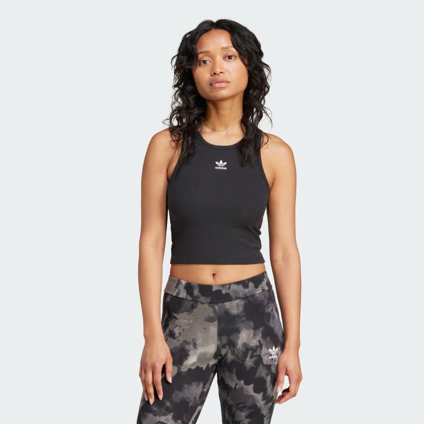 adidas Essentials Ribbed Tank Top Black S Womens Product Image