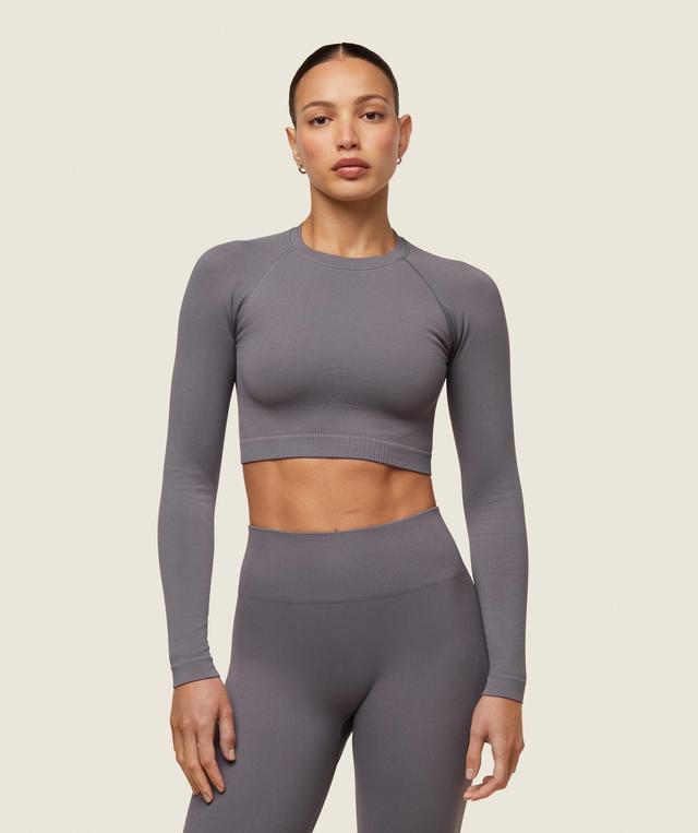 everywear Seamless Long Sleeve Crop Top Product Image