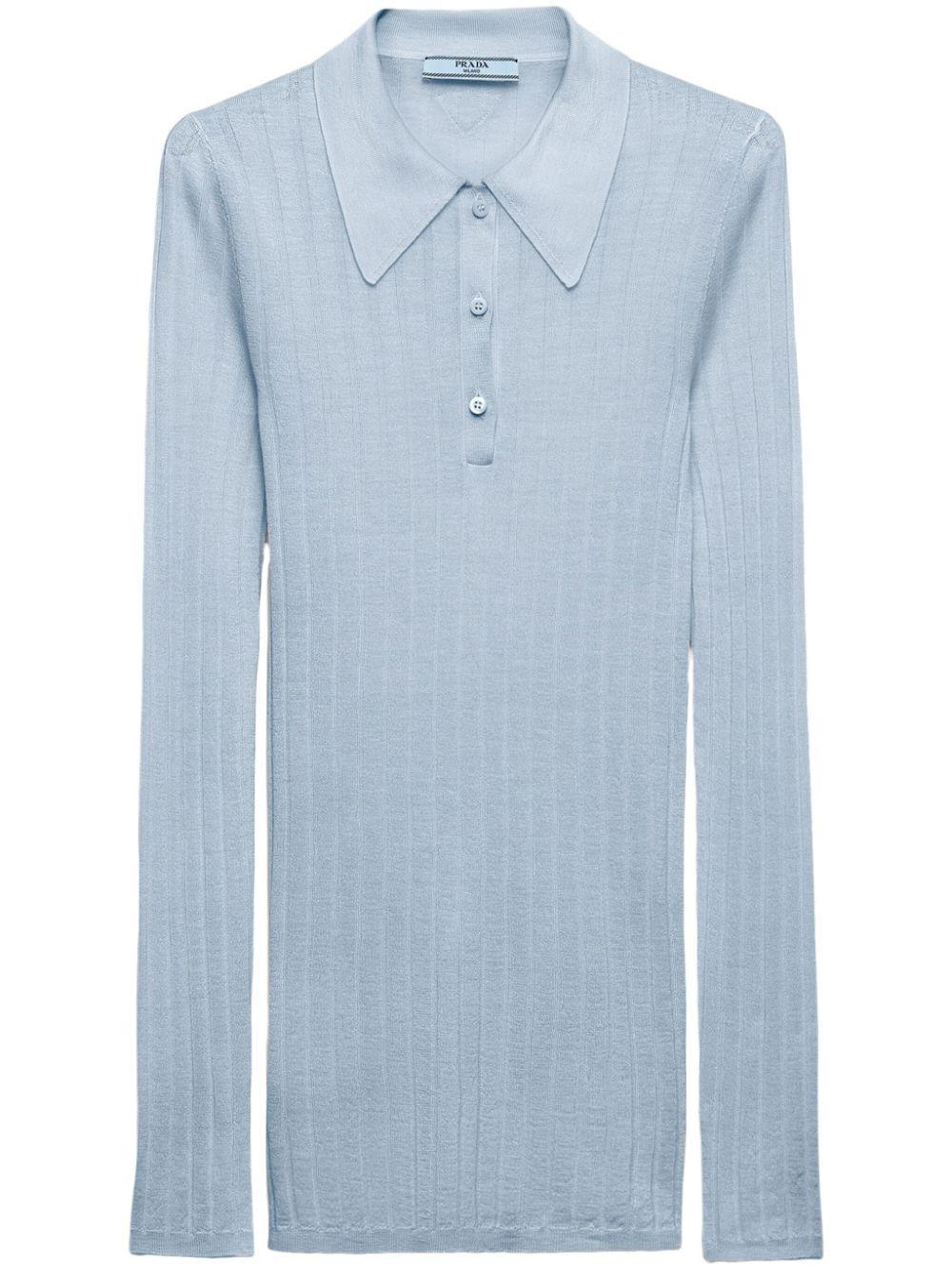 cashmere-silk polo shirt Product Image