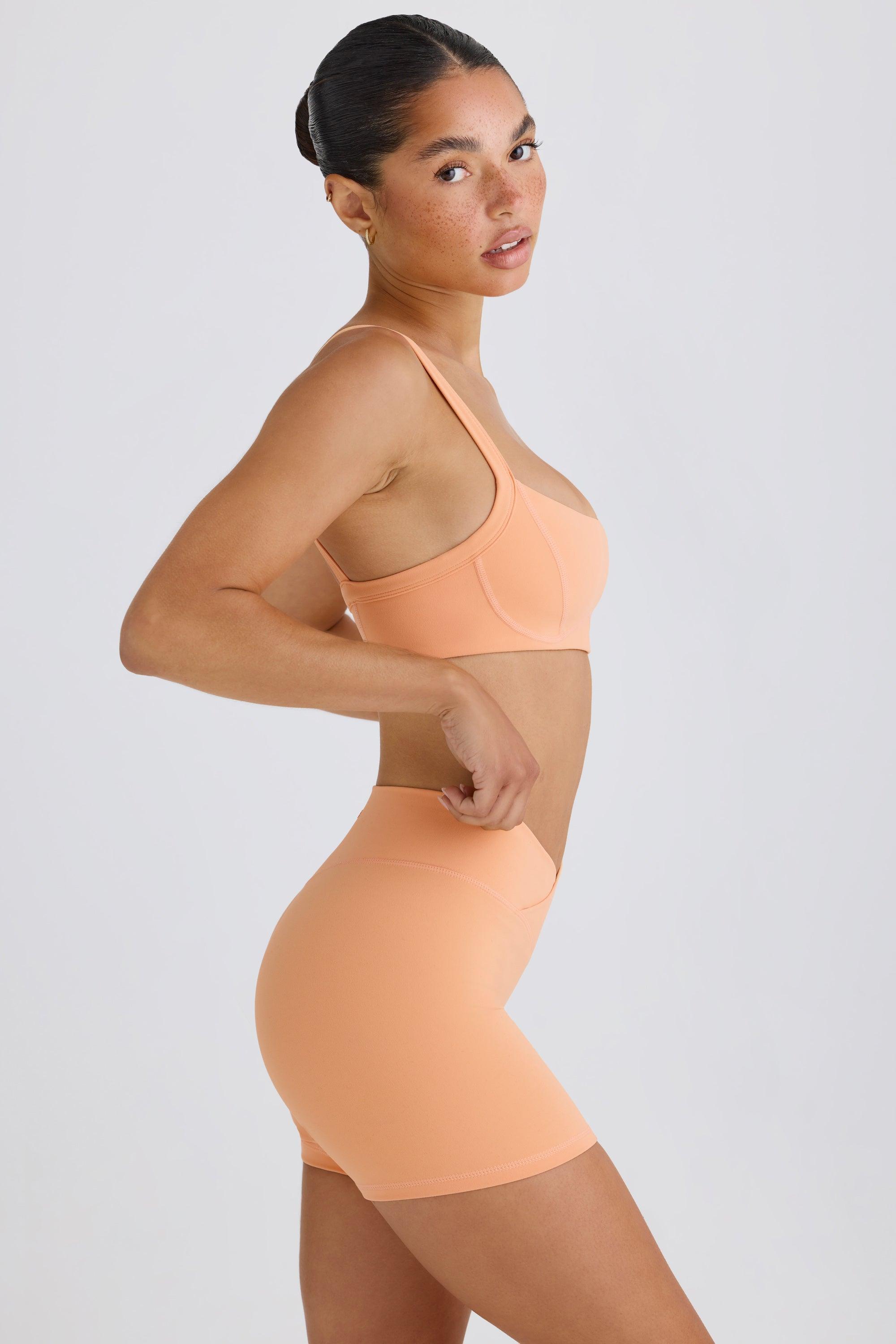 Soft Active Crossover Mini Shorts in Peach Product Image