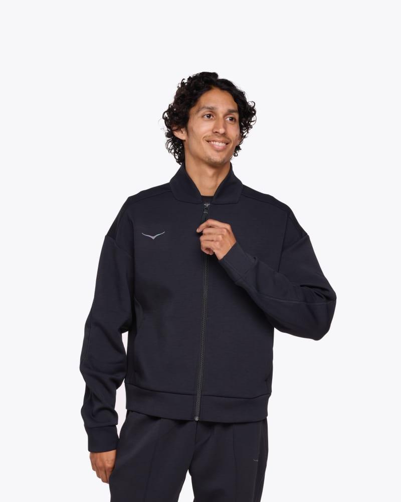 HOKA Mens Kaitoro Knit Jacket in Black, Size Large Product Image