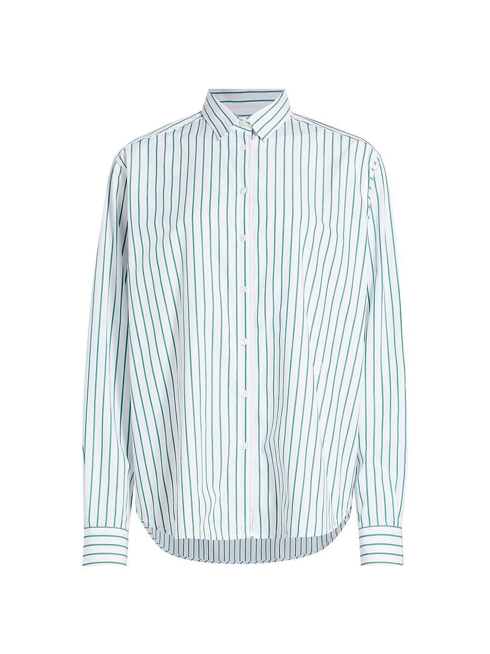 Womens Signature Cotton Striped Shirt product image