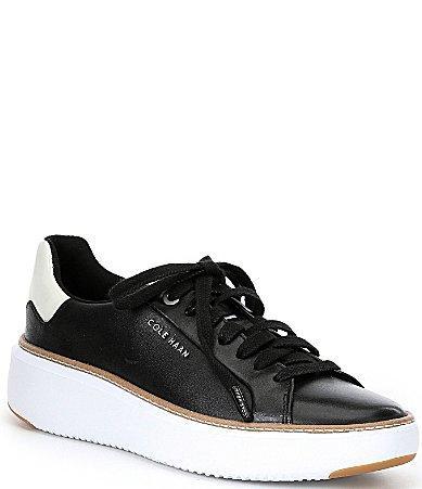 Cole Haan Womens Topspin Lace-Up Leather Platform Sneakers Product Image