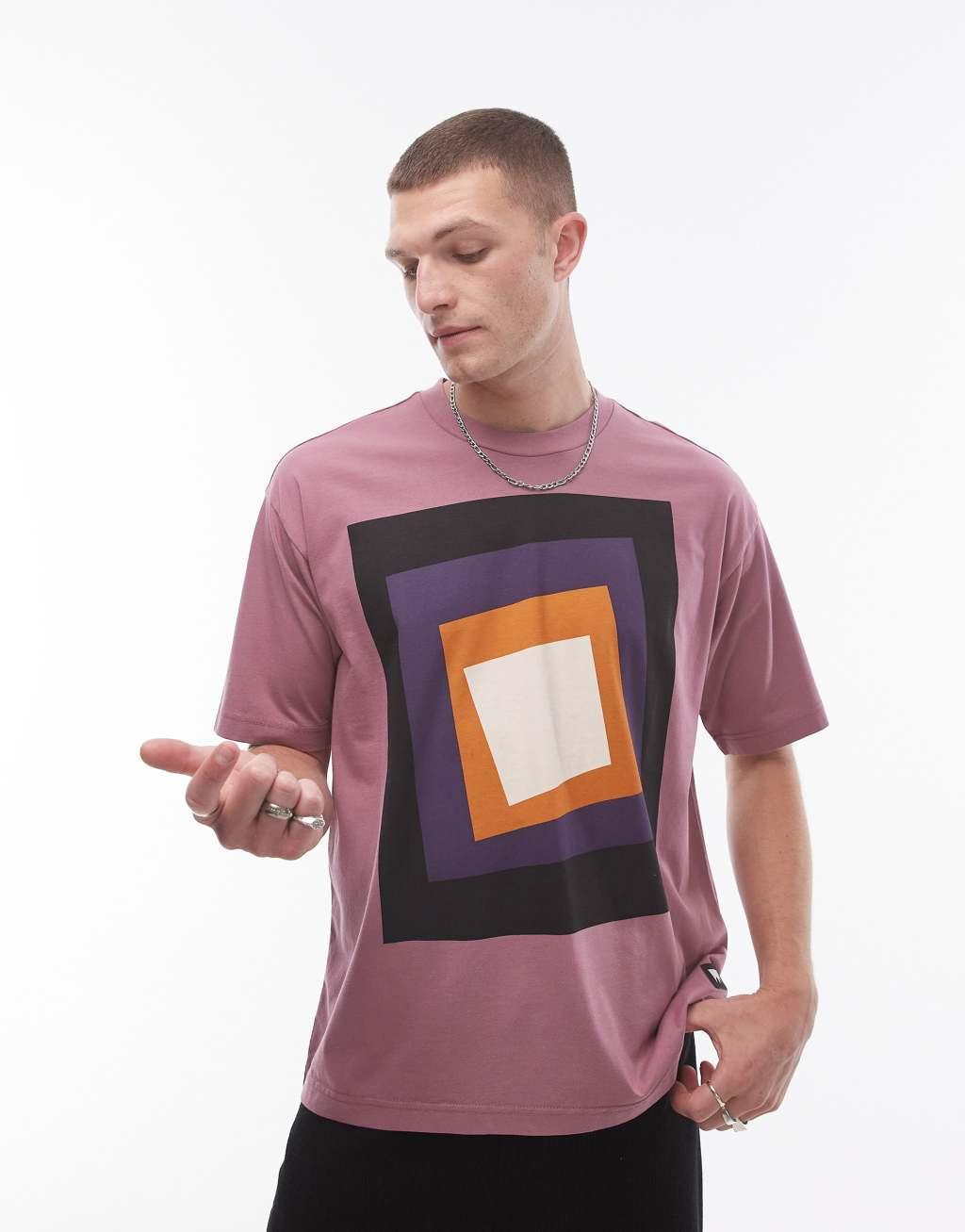 Levi's Skateboarding cube print boxy fit T-shirt in pink Product Image