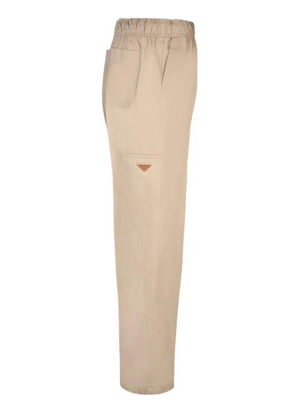 Cotton Trousers In Beige Product Image