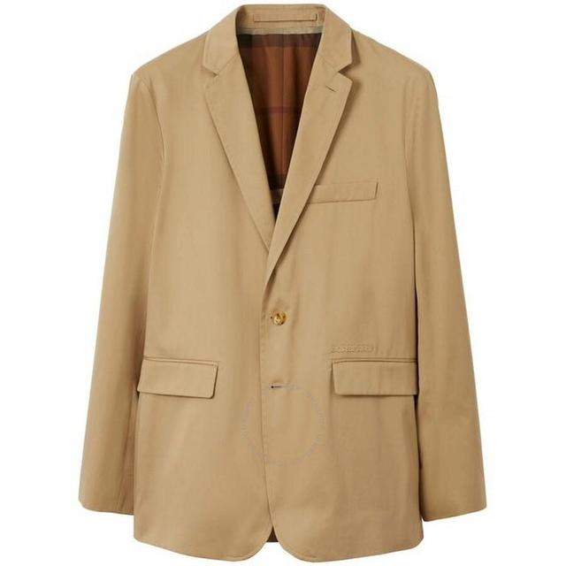 Cotton Tailored Jacket In Beige Product Image