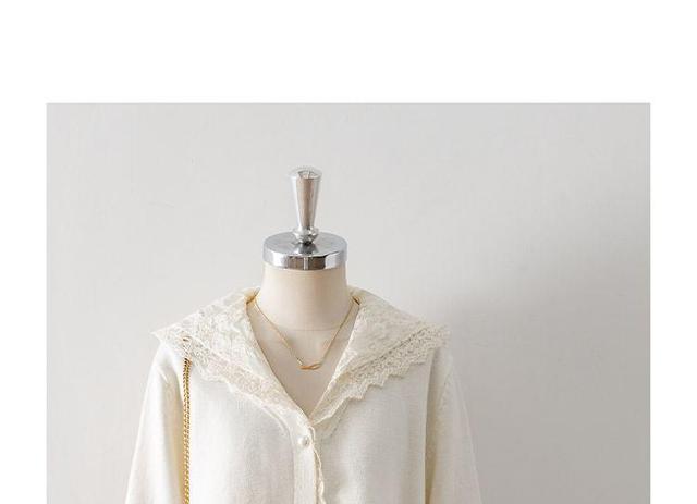 Hood Panel Lace Cardigan Product Image