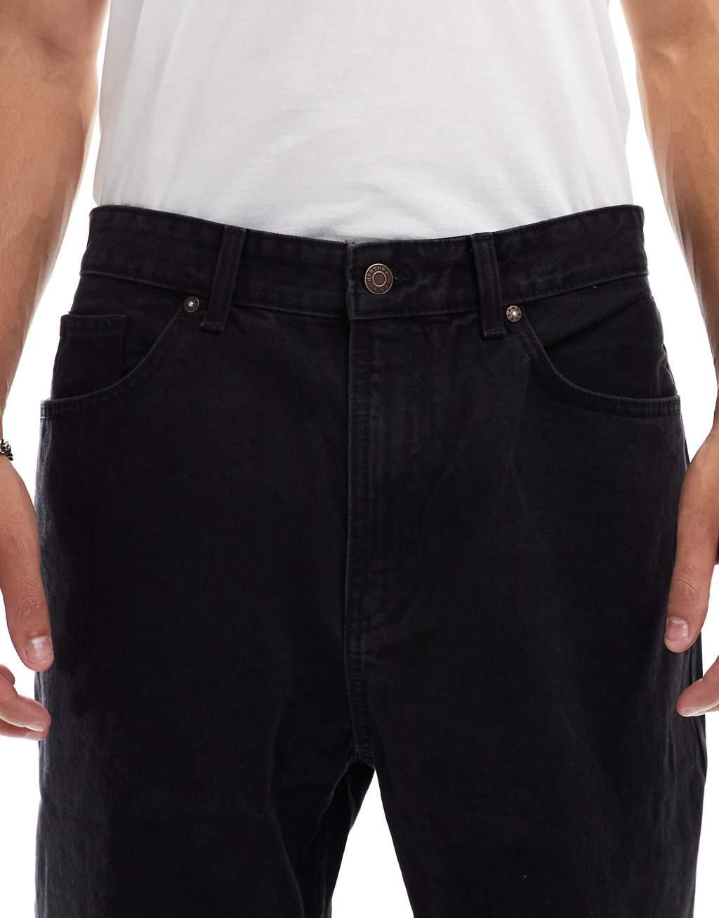 Bershka loose fit jeans in black Product Image