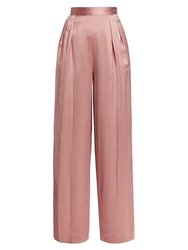 Womens Wide-Leg Satin Trousers Product Image