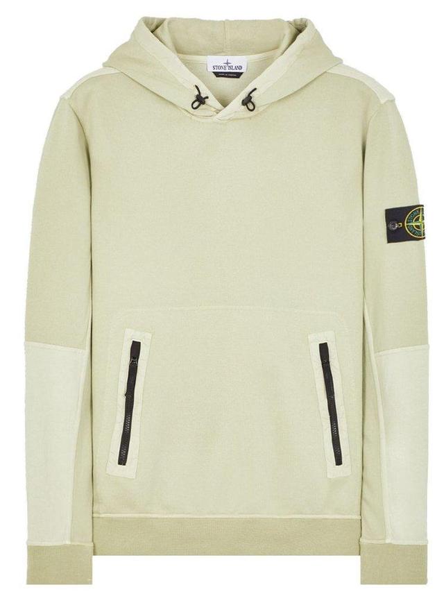 Logo Patch Sleeved Hoodie In Beige Product Image