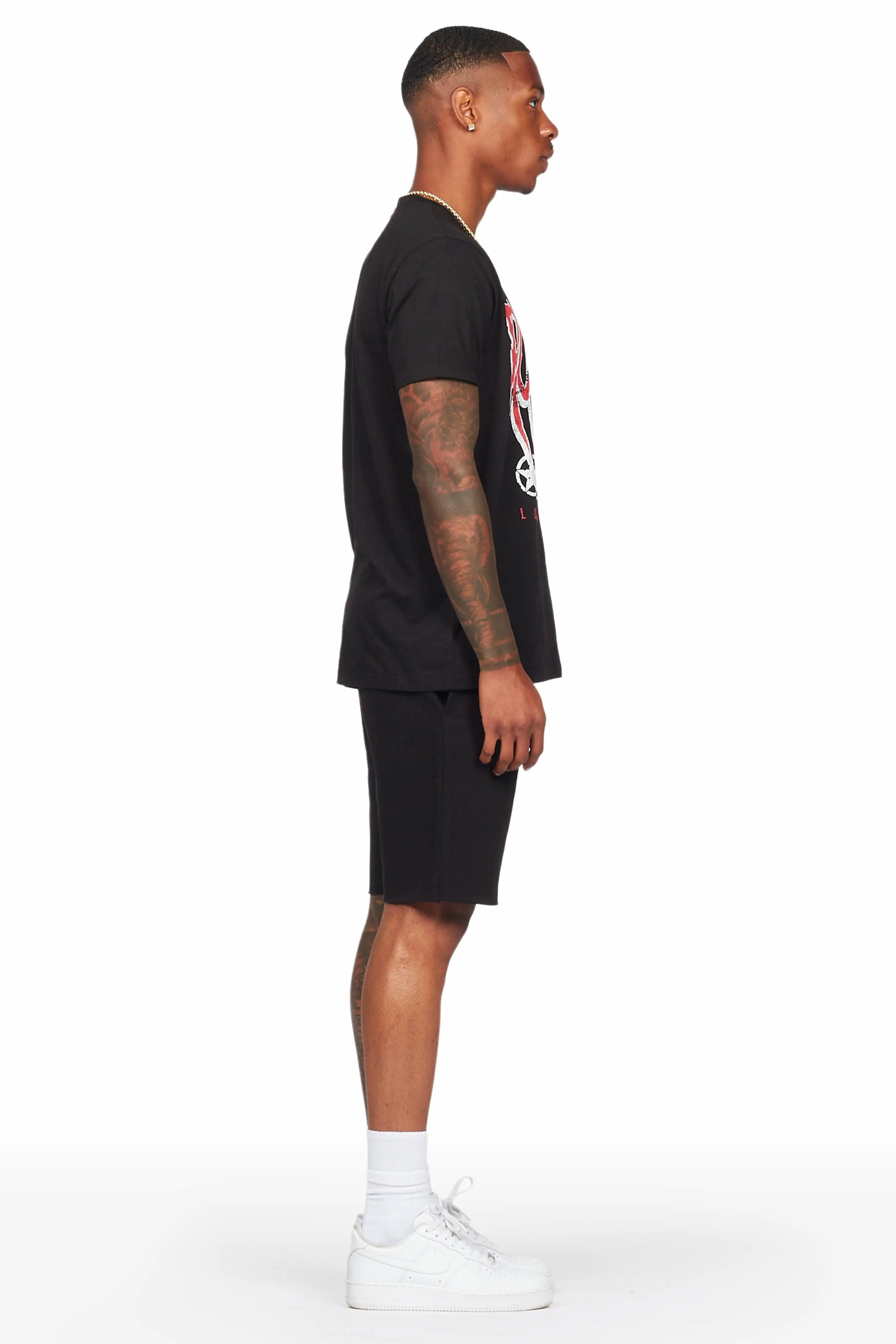 Wizzurd Black T-Shirt/Short Set Male Product Image