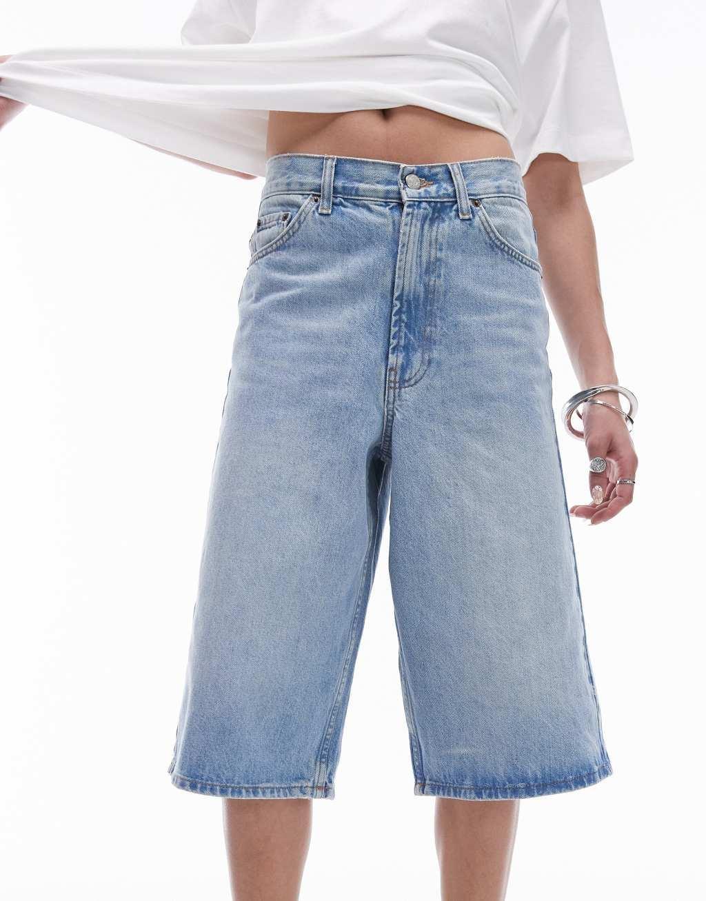 Topshop denim board jort in bleach Product Image