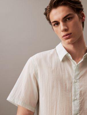 Solid Nylon Button-Down Shirt Product Image