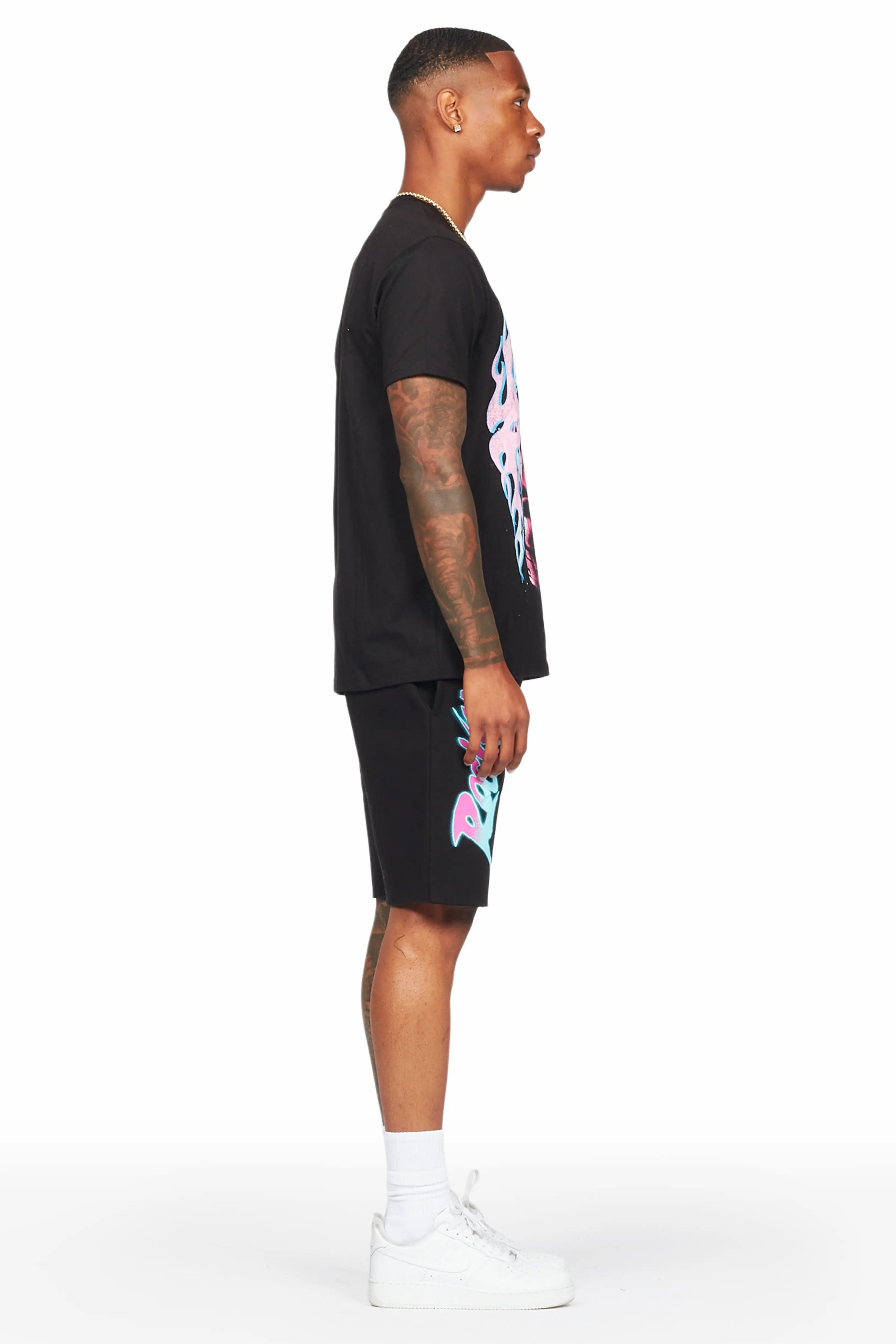 Oberon Black T-Shirt/Short Set Male Product Image