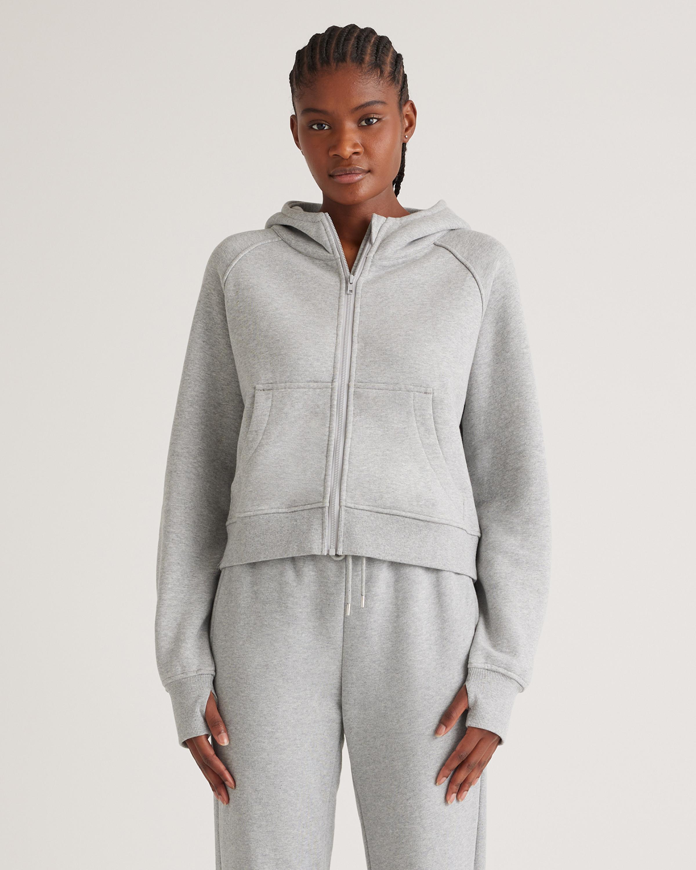 Organic Heavyweight Fleece Cropped Full Zip Hoodie Product Image