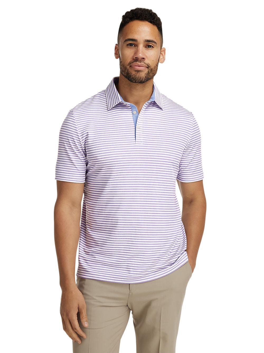 Performance Blend Three Button Polo - Purple Product Image