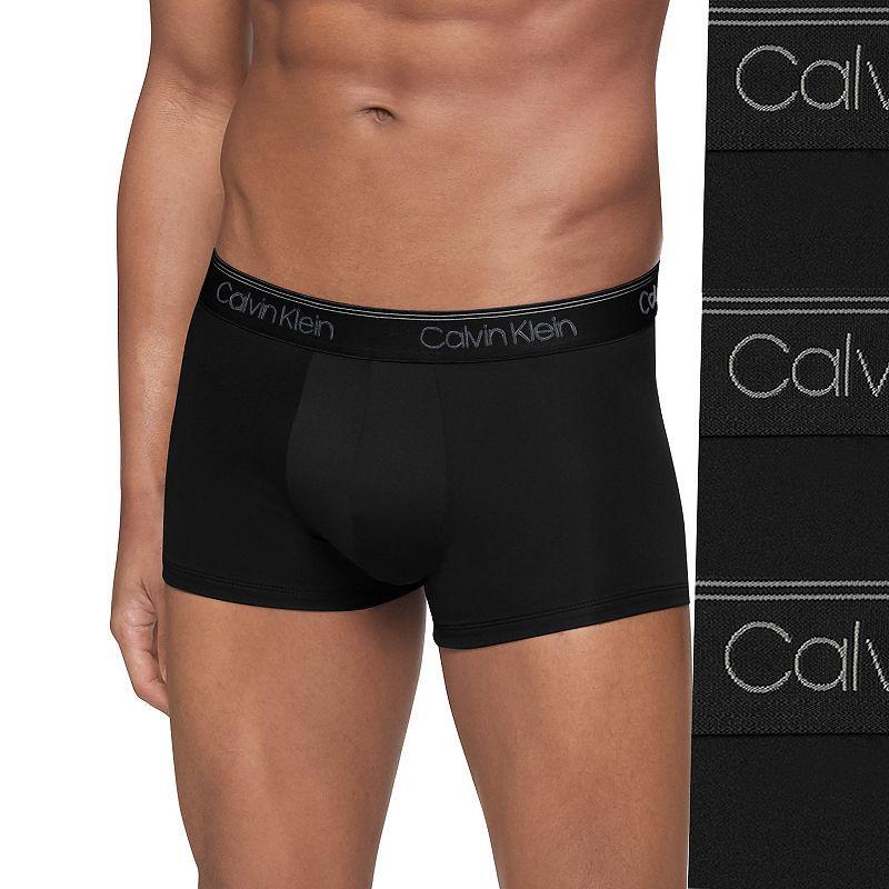 Calvin Klein Microfiber Stretch Wicking Low Rise Trunks, Pack of 3 Product Image