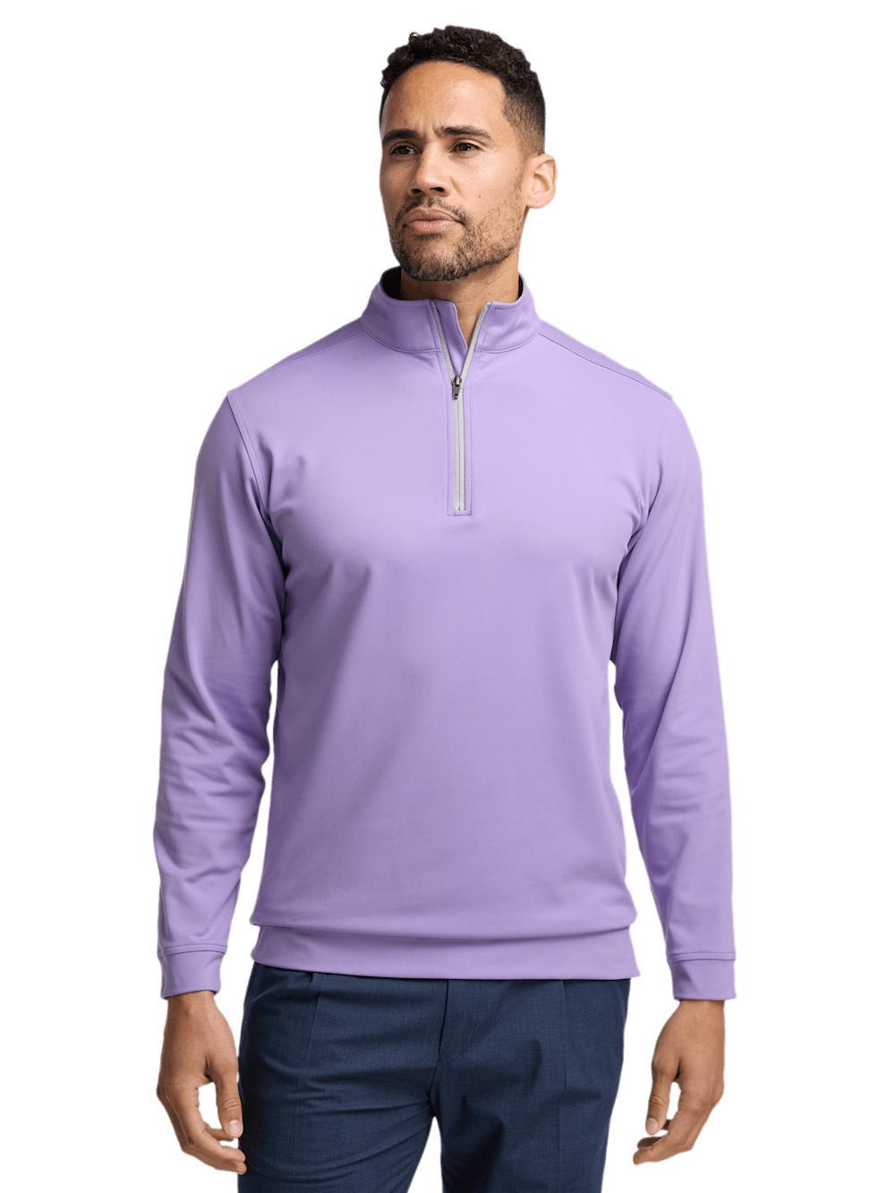 Performance Blend Quarter Zip Mock Neck - Purple Product Image