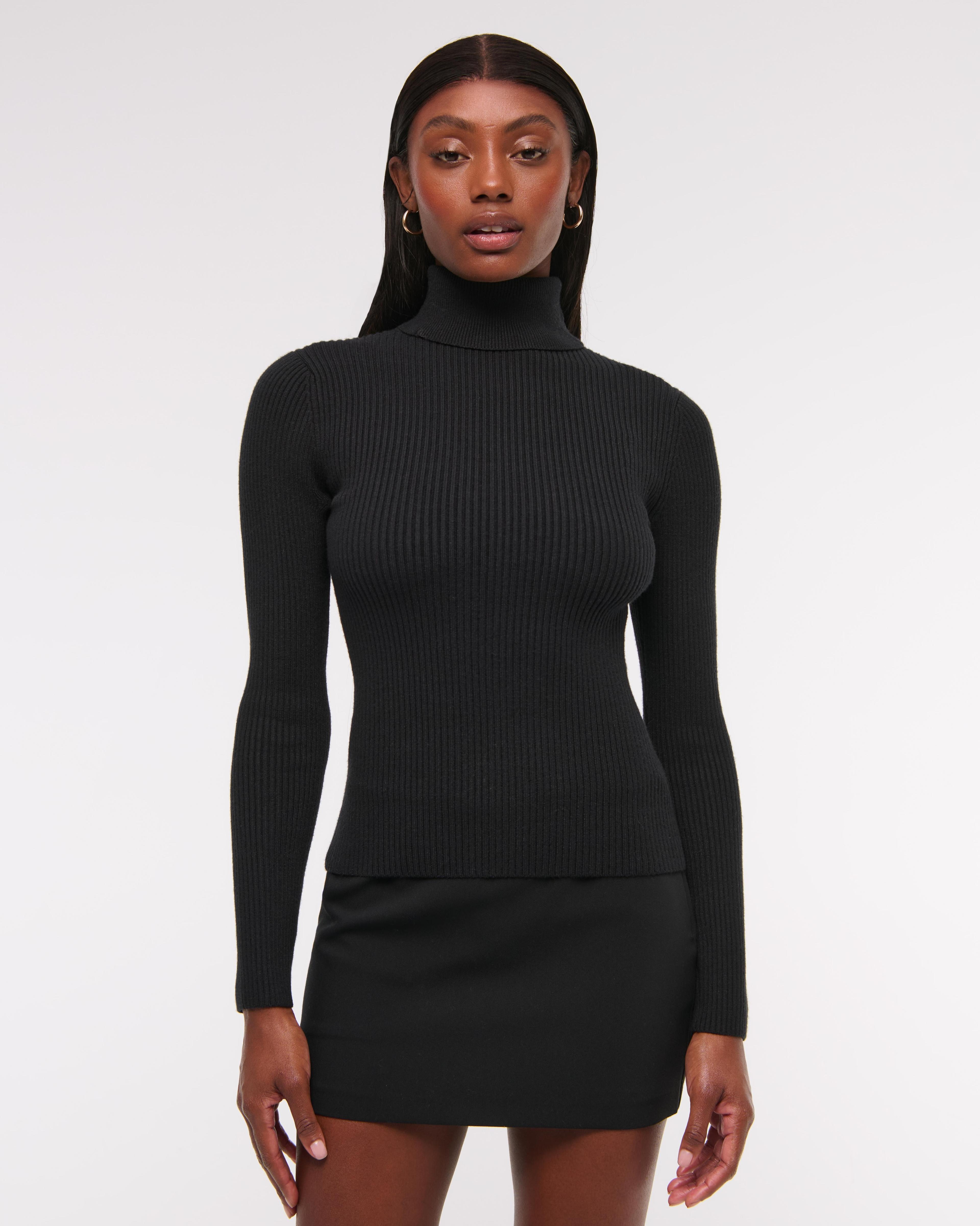 LuxeLoft Slim Ribbed Turtleneck Top Product Image