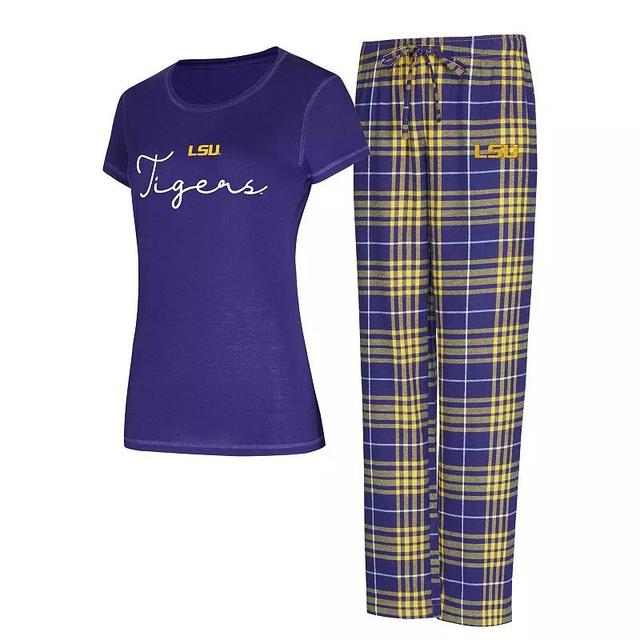 Womens Concepts Sport LSU Tigers Vector T-Shirt & Flannel Pants Sleep Set Product Image