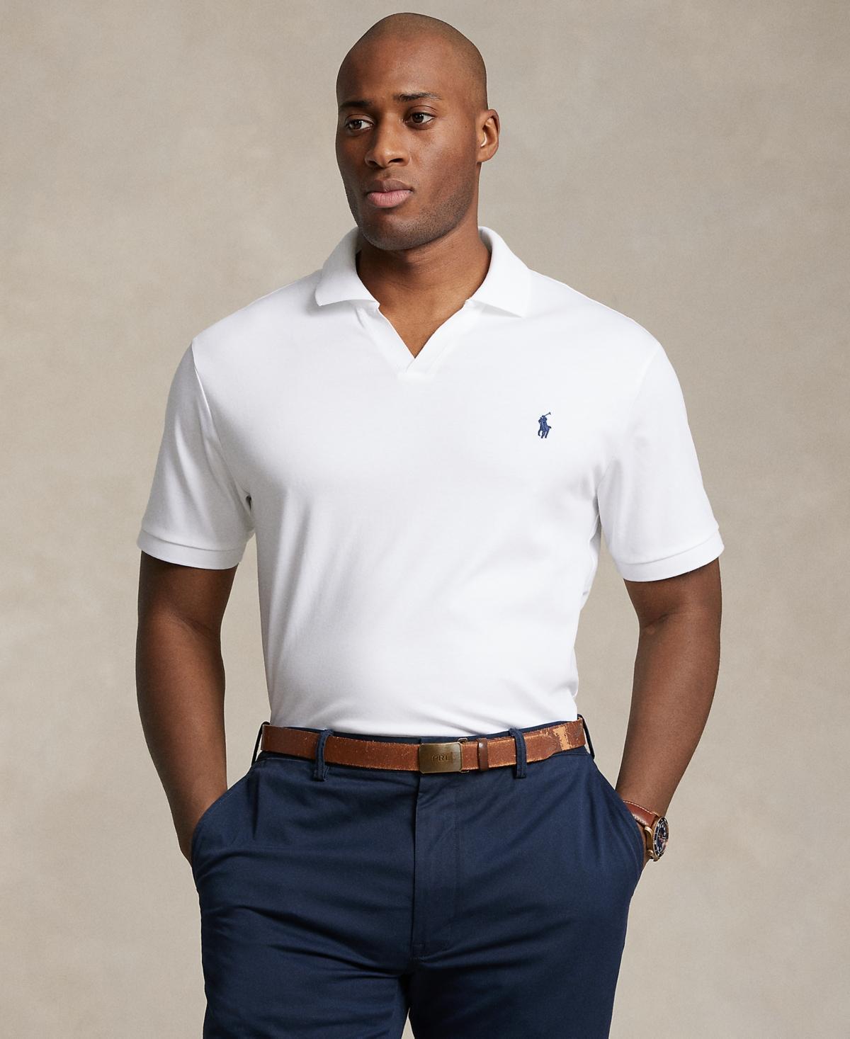 Polo Ralph Lauren Mens Big & Tall Cotton Interlock Johnny-Collar Polo Shirt Product Image