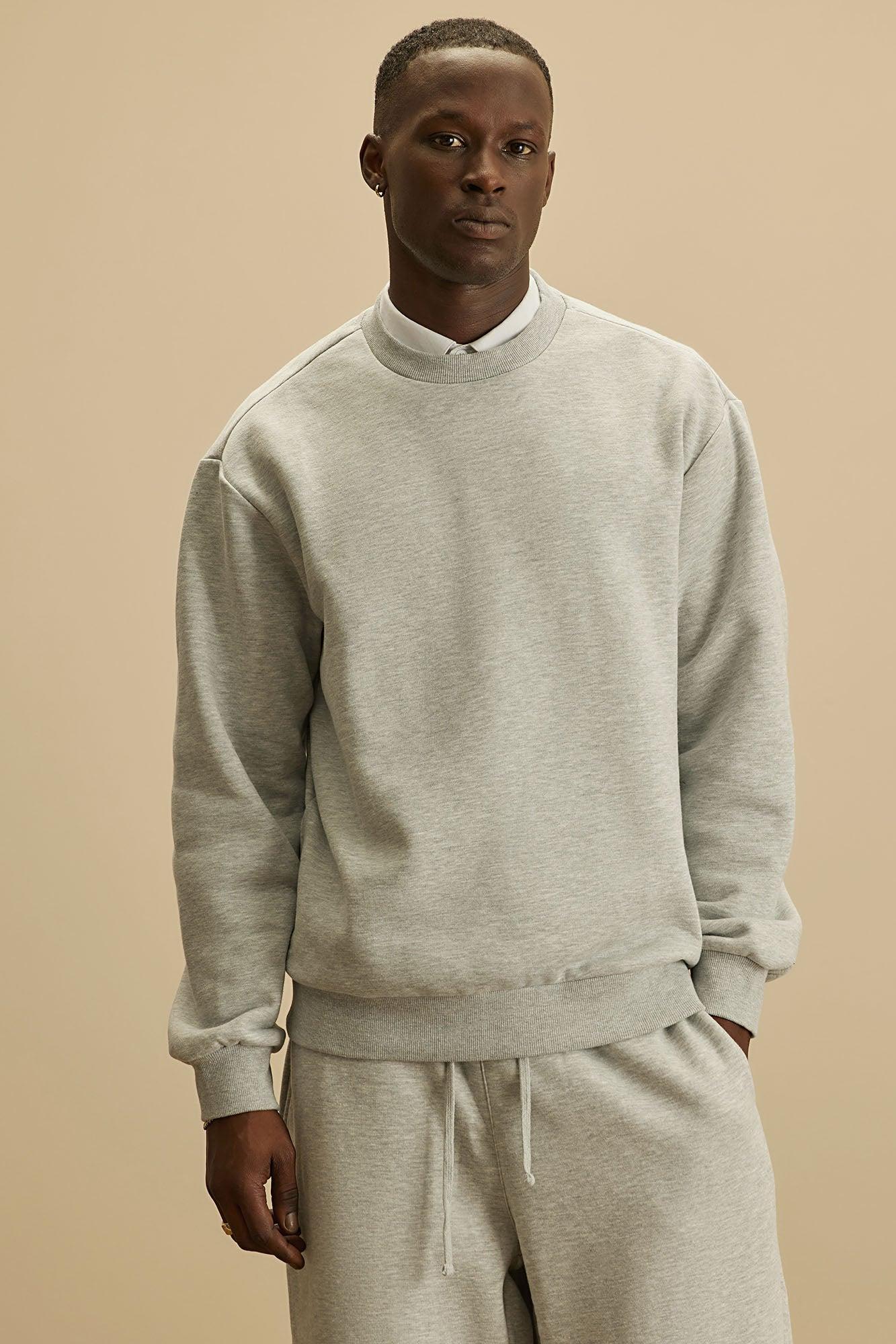 Tyson Crew Neck Sweatshirt - Heather Grey Product Image