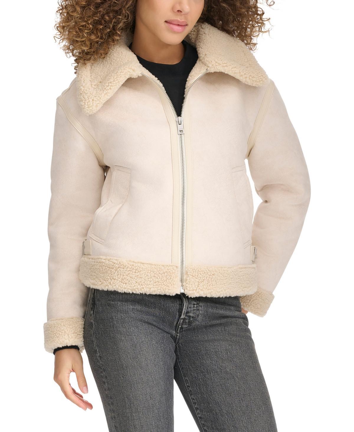 Levis Womens Faux Shearling Aviator Jacket Product Image