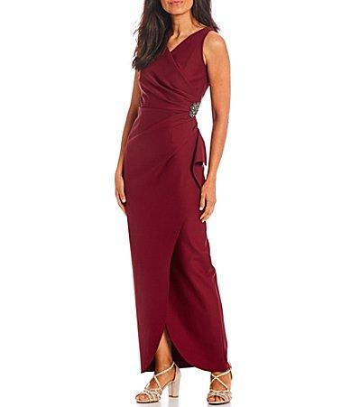 Alex Evenings Embellished Side Drape Column Formal Gown Product Image