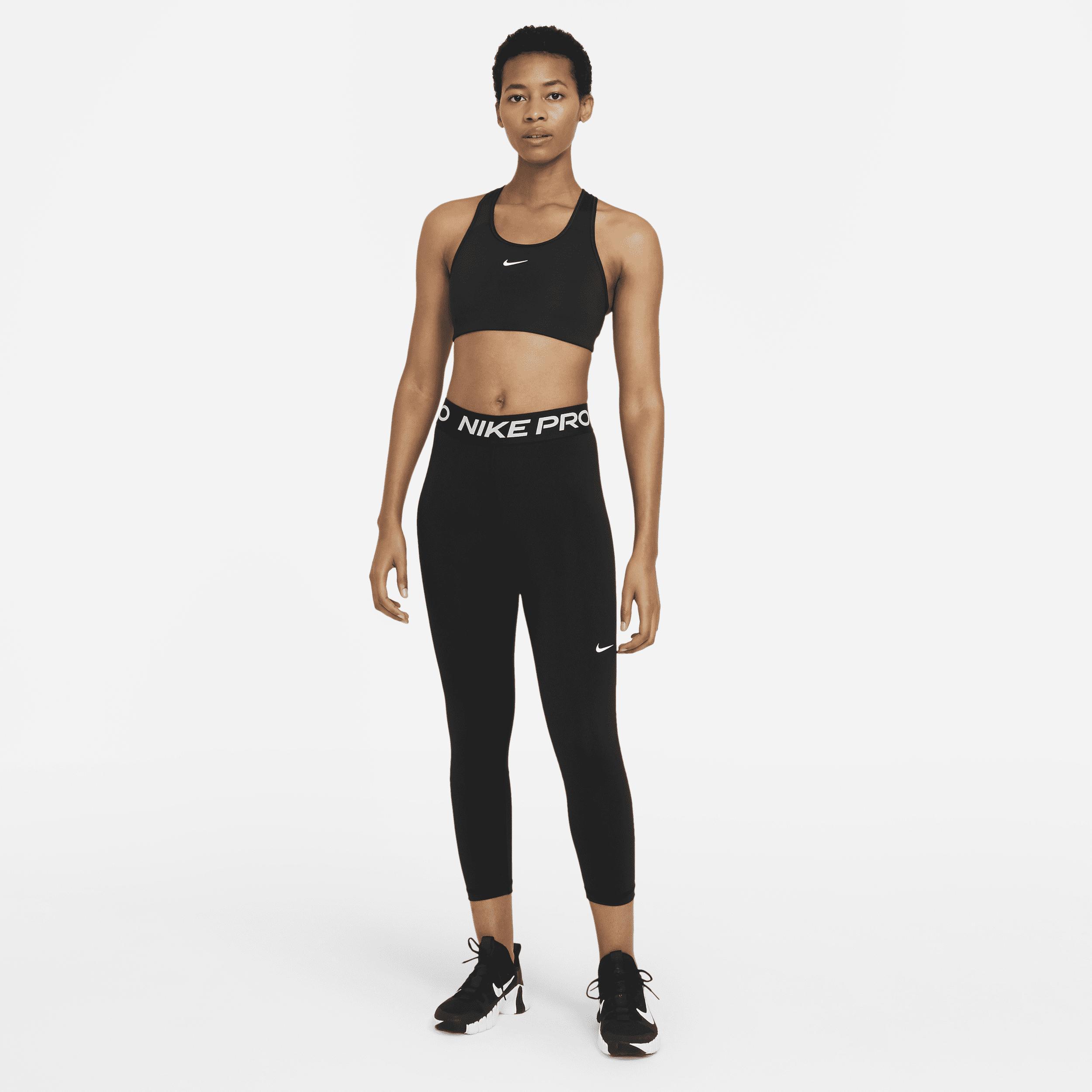 Women's Nike Pro Mid-Rise Crop Mesh Panel Leggings Product Image