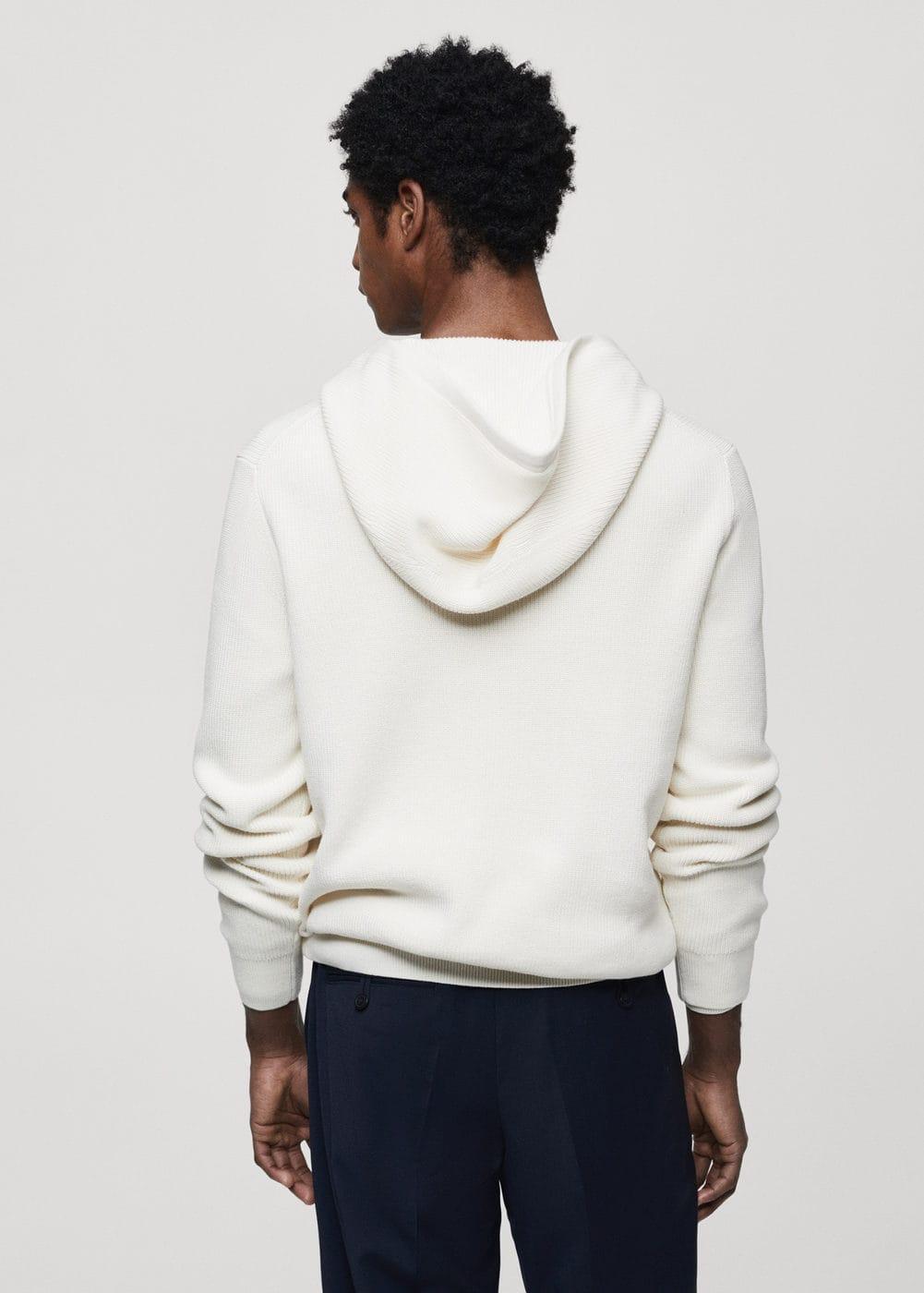 MANGO MAN - Hooded knit sweatshirt off whiteMen Product Image