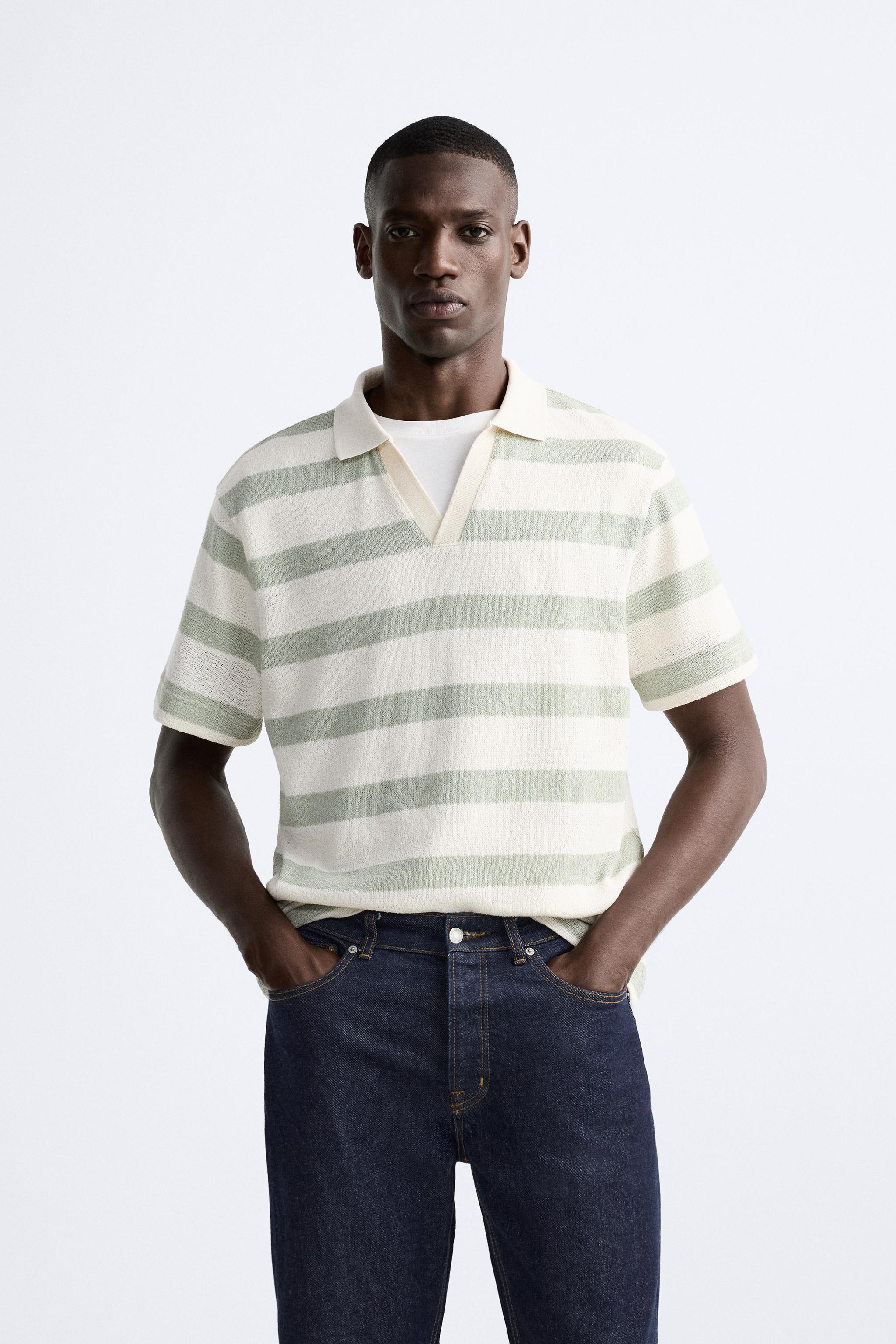 TEXTURED STRIPED POLO Product Image