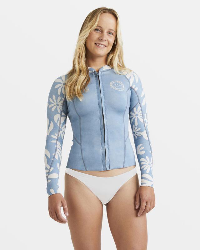 1/1mm Peeky Natural Upcycler Front Zip Wetsuit Jacket - Blue Shadow Female Product Image