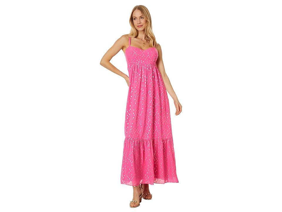 Lilly Pulitzer Heidi Metallic Print Maxi Sundress Product Image