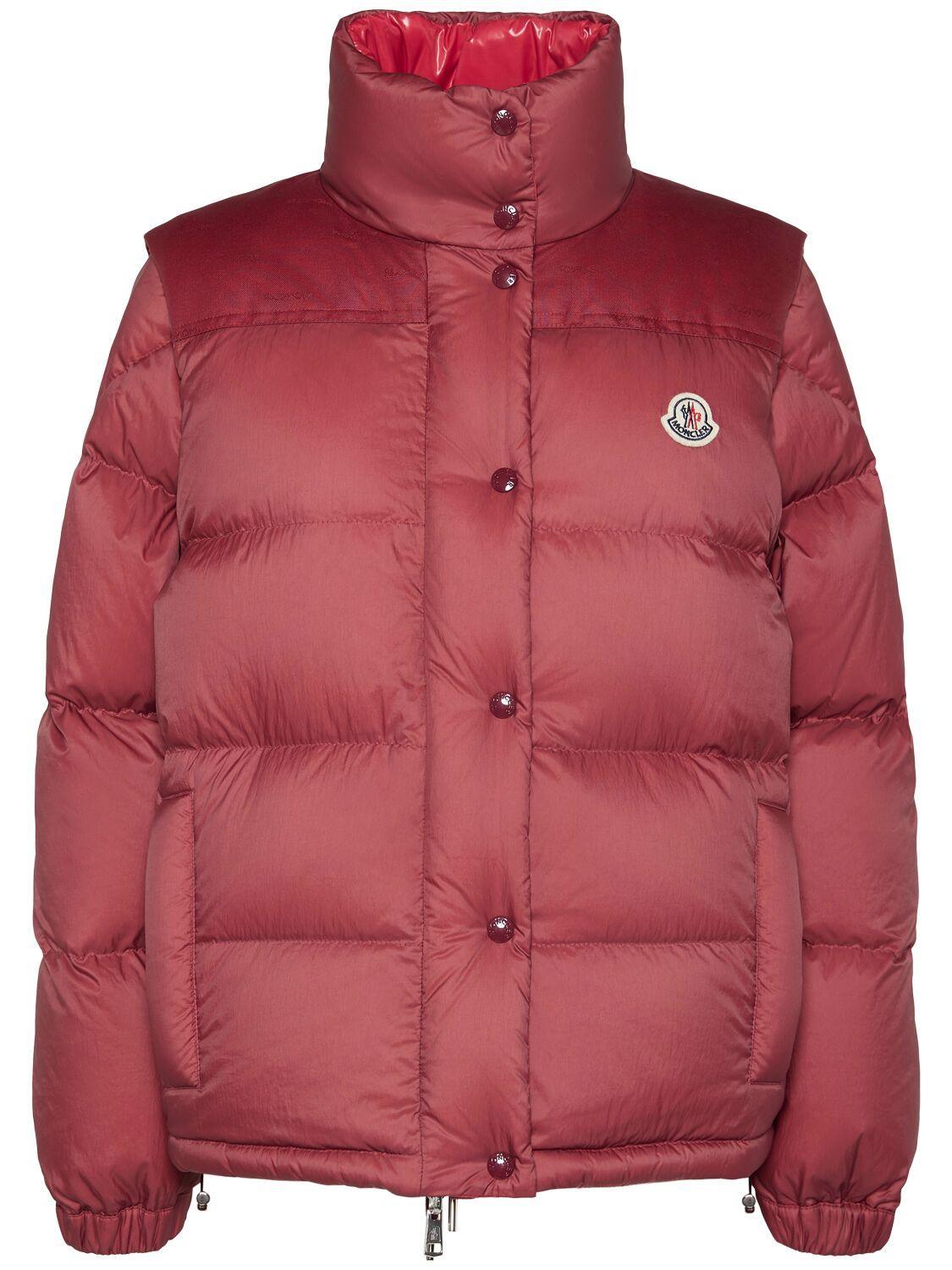 MONCLER Verone Convertible Down Puffer Jacket In Red Product Image