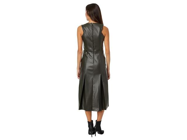 En Saison Faux Leather Pleated Midi Dress Product Image