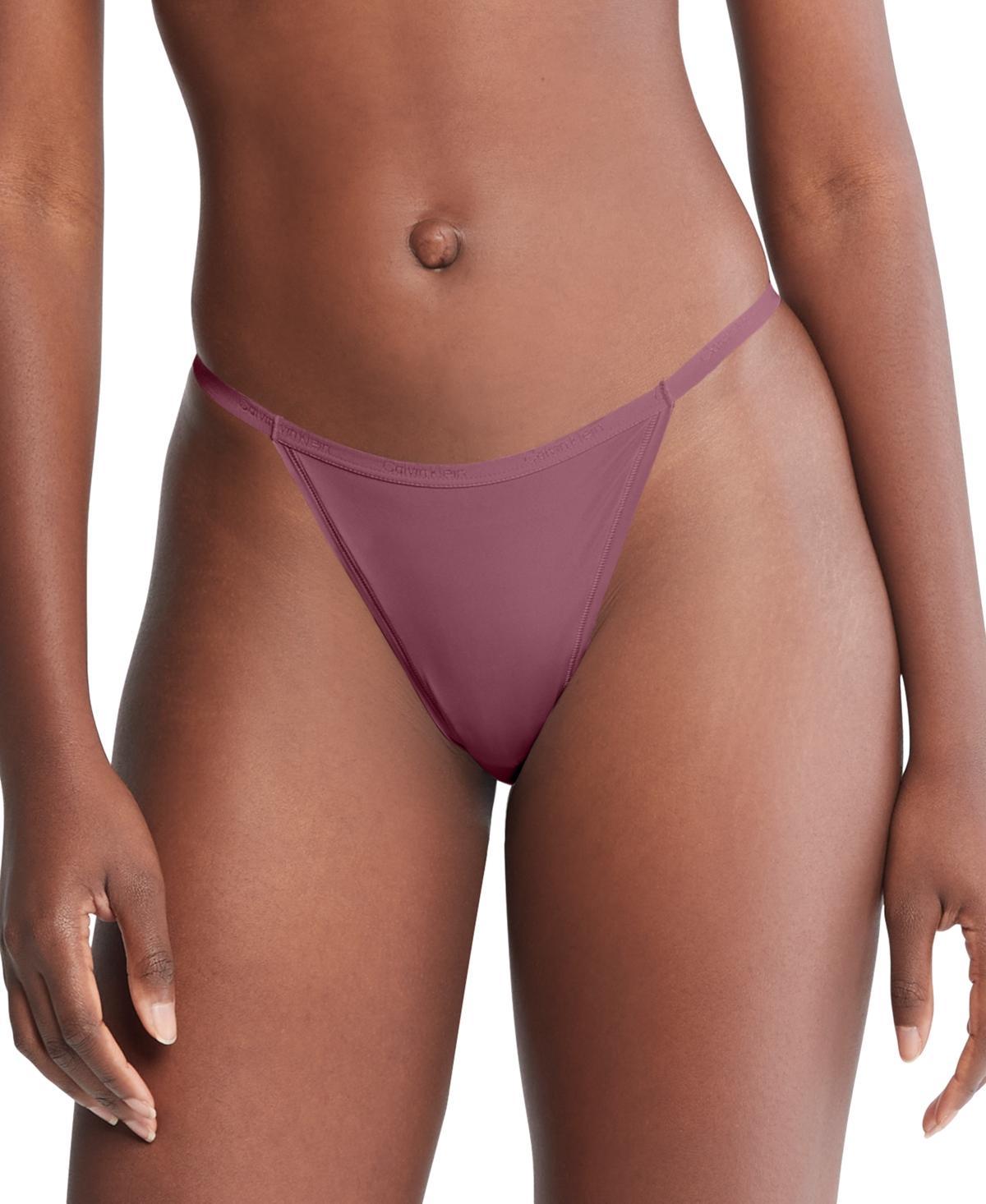 Calvin Klein Womens Ideal Micro String Bikini - Brown - S Product Image