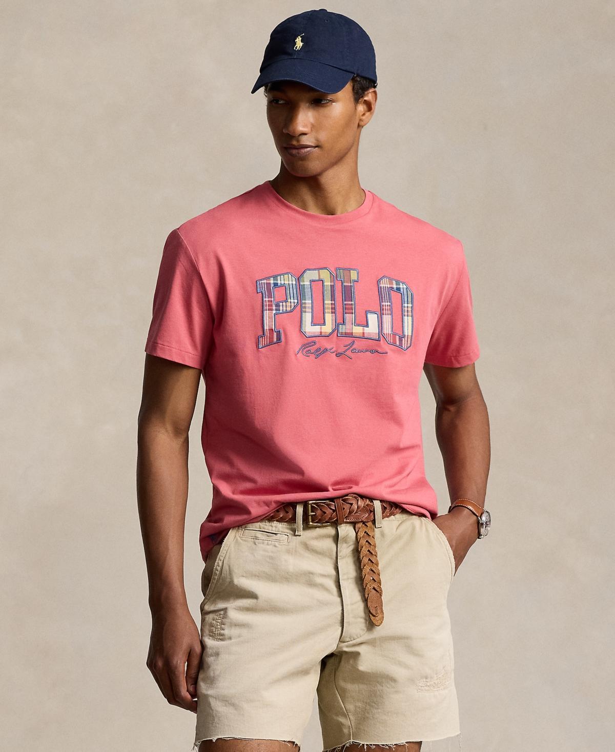 Polo Ralph Lauren Mens Classic-Fit Plaid-Logo Jersey T-Shirt Product Image