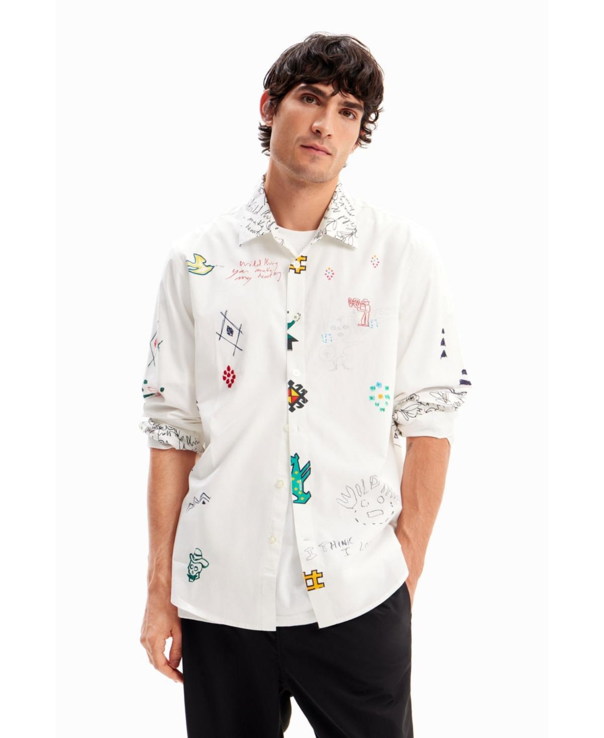 Desigual Mens Illustrated shirt with messages Product Image