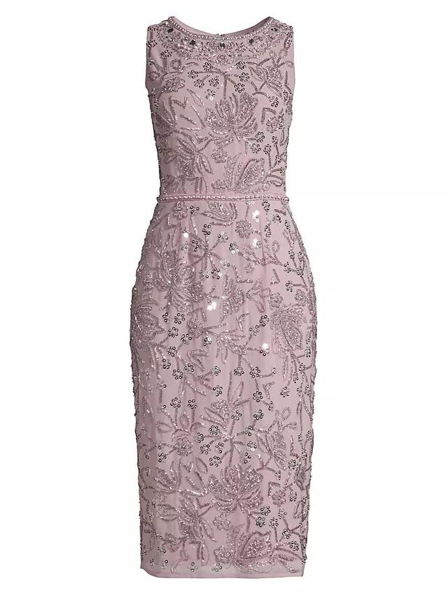 Floral Beaded Sheath Dress Product Image