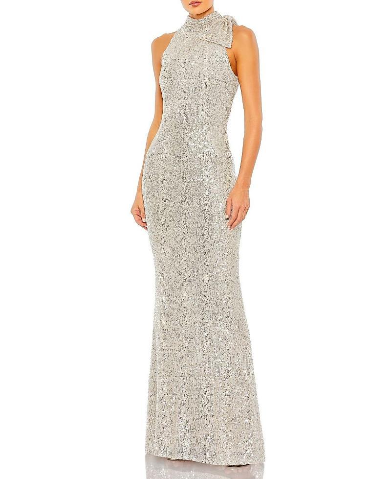 Womens Metallic Column Gown Product Image