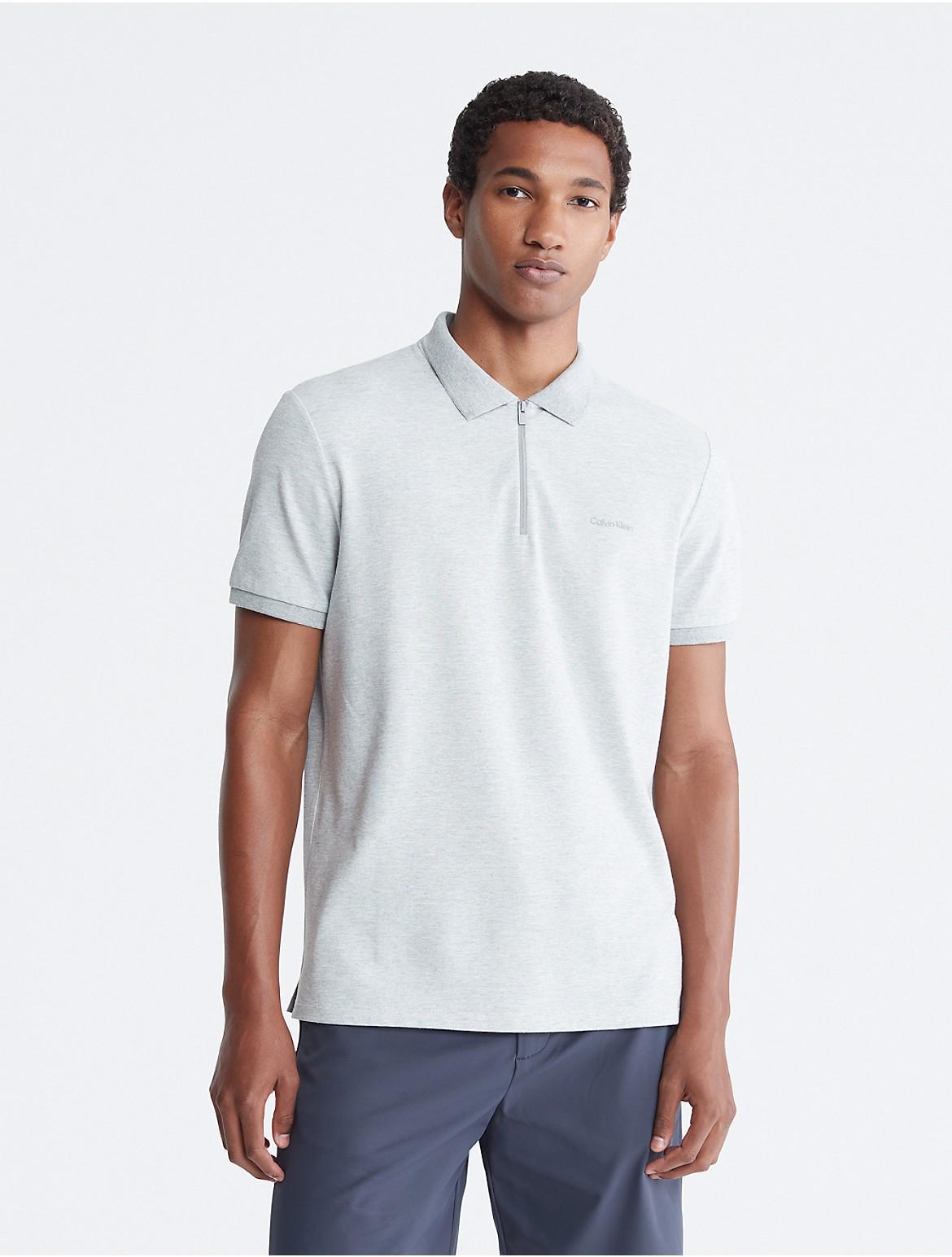 Calvin Klein Mens Tech Zip Polo Shirt - Blue - XS Product Image