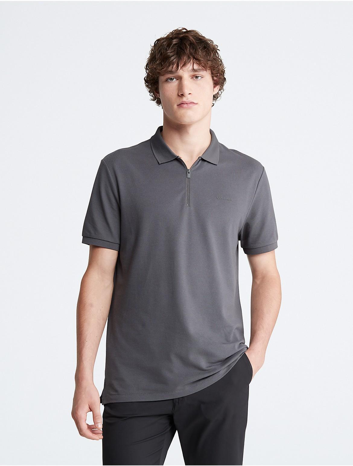 Calvin Klein Mens Tech Zip Polo Shirt - Blue - XS Product Image