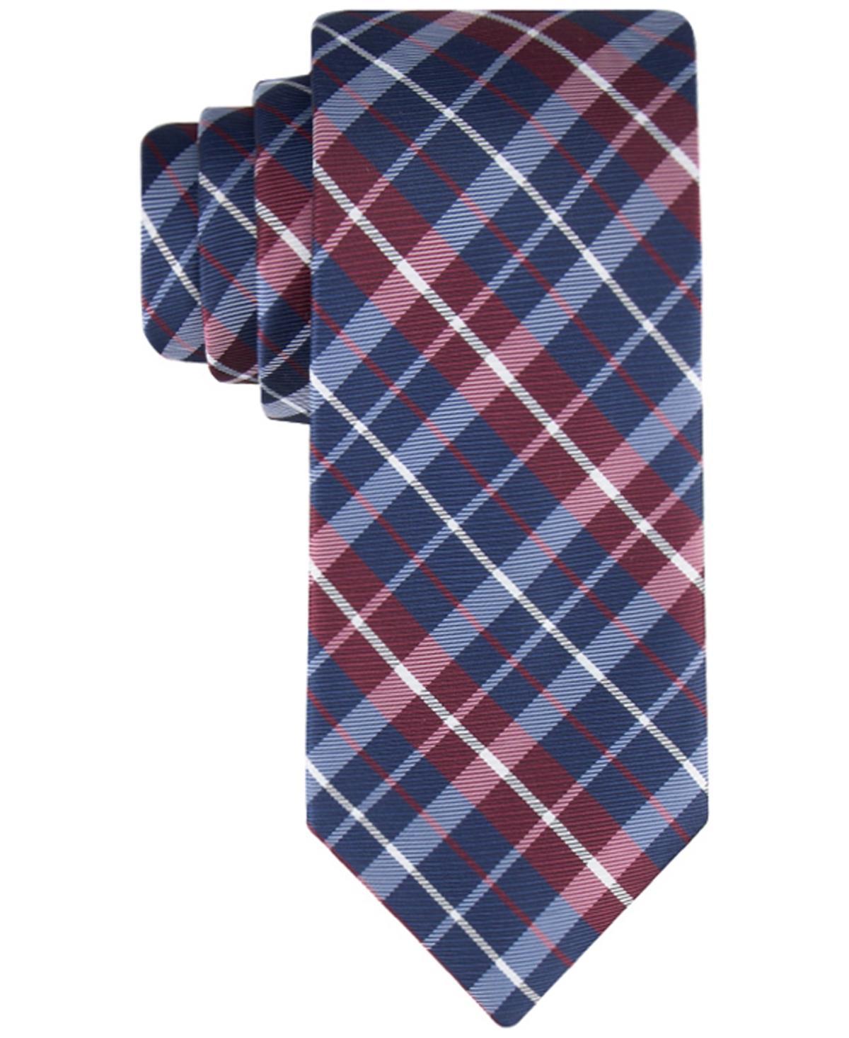 Tommy Hilfiger Mens Classic Twill Plaid Tie - Navy Product Image